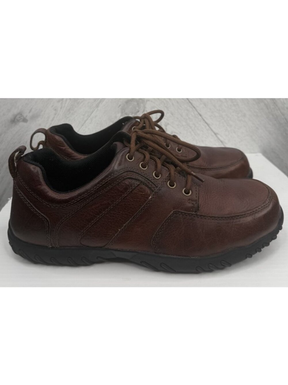 WindRiver Walking Shoes Mens 10.5 Brown Leather Comfort Casual Lace Up Oxford - Picture 3 of 10